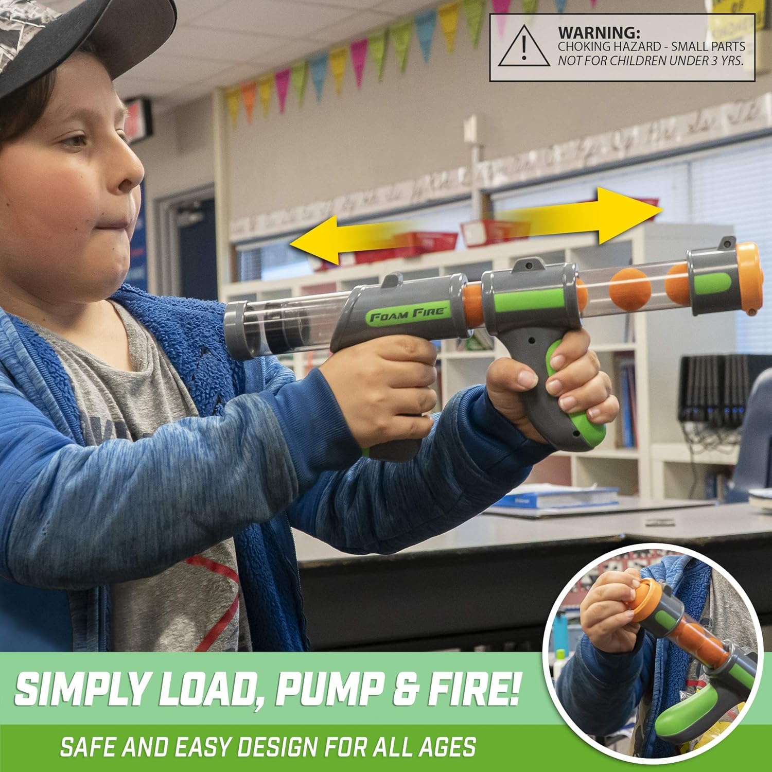 GoSports Official Foam Fire Blasters – 2 Pack Toy Blasters & Replacement Bullet Balls – Fun for Accuracy Games and GoSports Foam Fire Shooting Games(Multicolor)